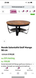 Ronde Salontafel Mango Hout, Huis en Inrichting, Tafels | Salontafels, Ophalen, Gebruikt, 50 tot 100 cm, Minder dan 50 cm
