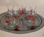 6 Turkse thee glazen met bordjes, Verzenden, Zo goed als nieuw, Overige typen