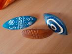 Vintage Houten Haarklemmen Set, Overige materialen, 4 tot 7 cm, Gebruikt, Blauw