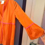 Emily van den Bergh top blouse knal oranje met roze S 49167, ., Emily van den Bergh, Oranje, Ophalen of Verzenden