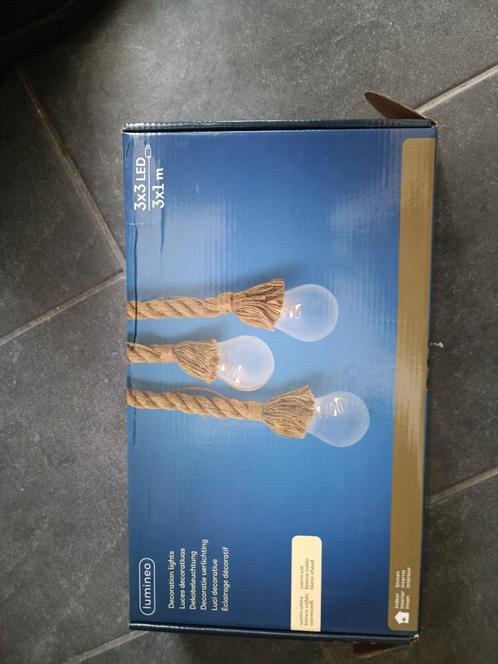 touwlamp led peer 3 maal touw lamp sier lumineo nieuw, Huis en Inrichting, Lampen | Hanglampen, Nieuw, Minder dan 50 cm, Ophalen of Verzenden
