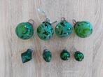 8 groene glazen kerstballen, Ophalen of Verzenden, Zo goed als nieuw
