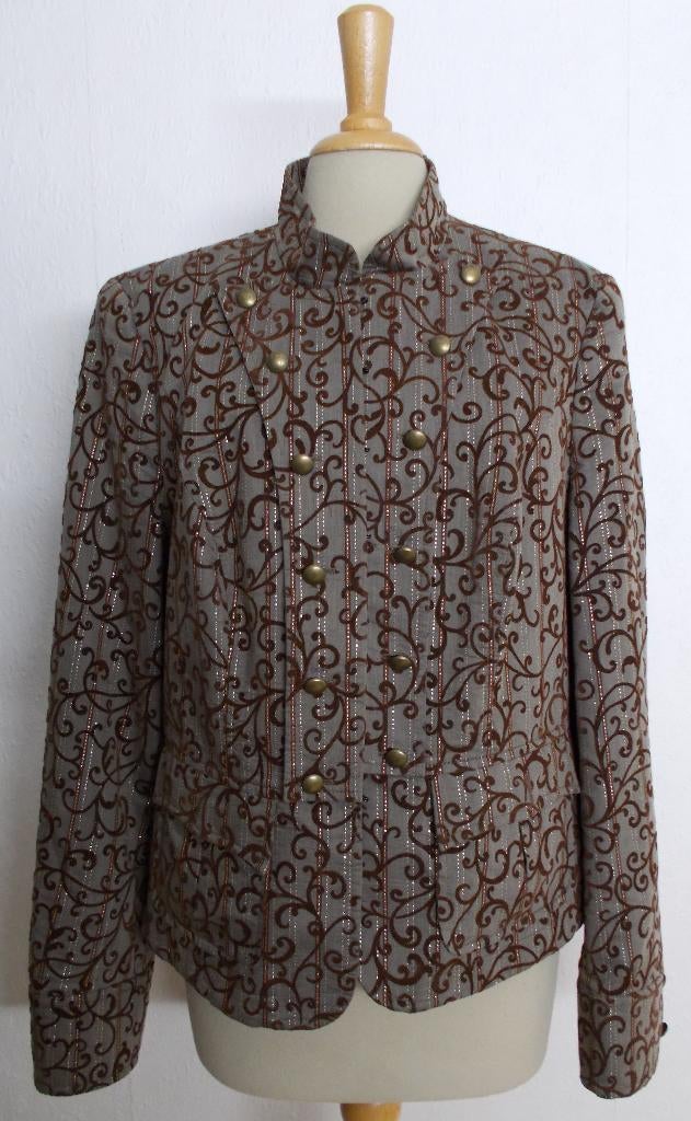 Mooi chique/klassiek bruin print jasje van APART! 44, Kleding | Dames, Bruin, Maat 42/44 (L), Ophalen of Verzenden, Zo goed als nieuw