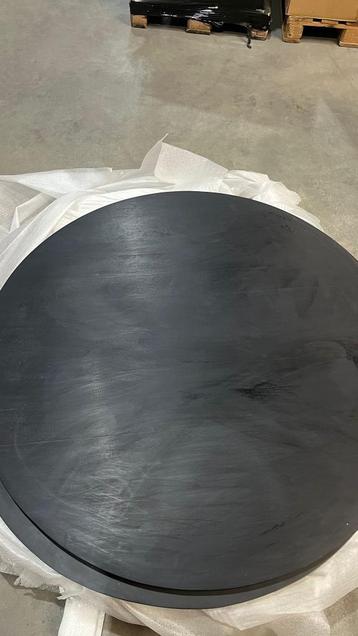 Mangohouten tafelblad - ø120 cm - Rond - Zwart - Zonder poot beschikbaar voor biedingen