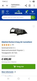 Te koop 6 pers. air tunneltent, Caravans en Kamperen, Ophalen, Zo goed als nieuw