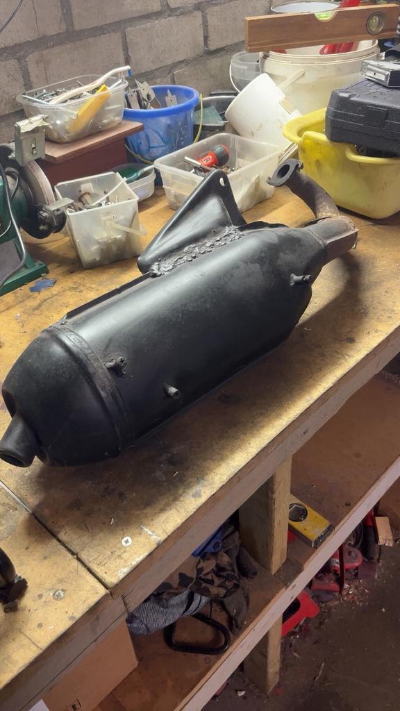 sm04 borrie uitlaat, Fietsen en Brommers, Brommeronderdelen | Scooters, Zo goed als nieuw, Piaggio, Uitlaat, Ophalen of Verzenden