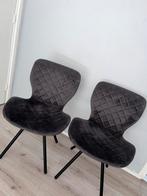 2 Velvet Grey eetkamer stoelen MOET ZSM WEG, Huis en Inrichting, Stoelen, Ophalen, Twee, Zo goed als nieuw, Stof