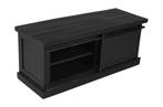 Tv-meubel Mangohout | Zwart | Breedte: 120,0cm, Ophalen, Nieuw
