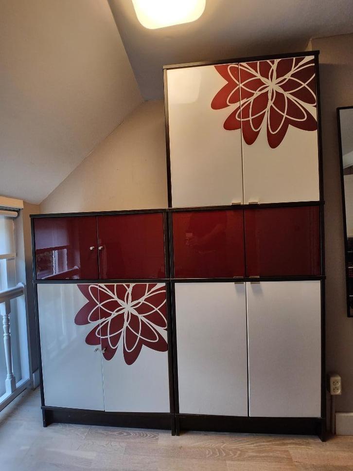 IKEA Expedit kast met uniek bloemmotief – zeldzaam design, Huis en Inrichting, Kasten | Kledingkasten, Gebruikt, 200 cm of meer