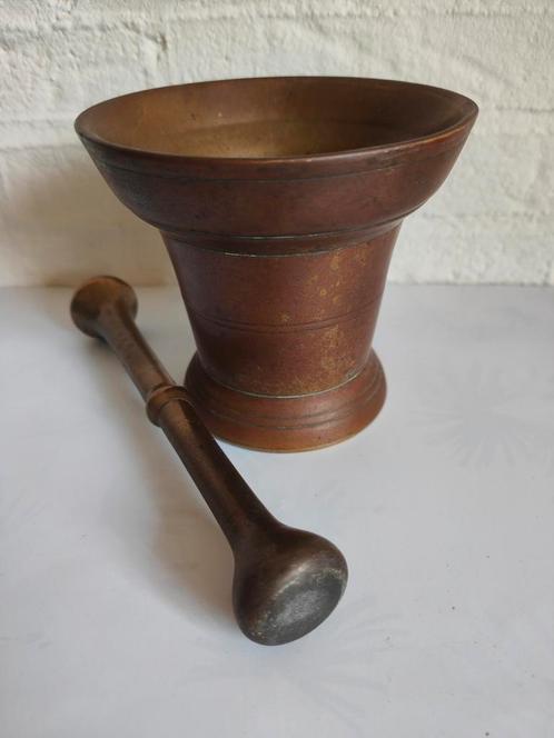 Antieke zware bronzen vijzel 3kg!, Antiek en Kunst, Antiek | Koper en Brons, Brons, Ophalen of Verzenden