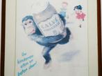 Oude reclame poster aap met Calvé pindakaas Flip Hamers, Antiek en Kunst, Ophalen of Verzenden