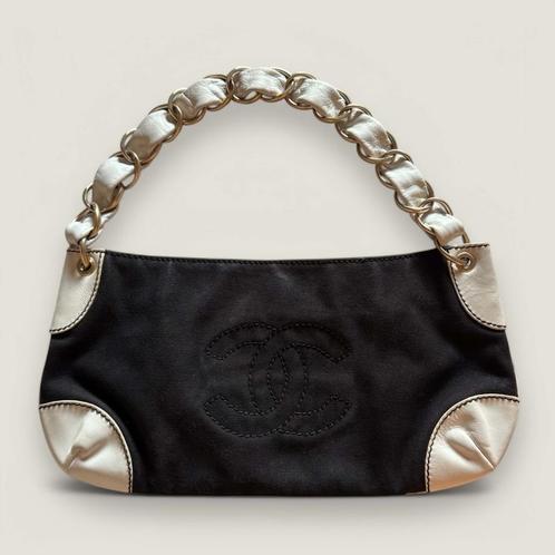 Chanel zwart witte CC schoudertas authentiek, Sieraden, Tassen en Uiterlijk, Tassen | Schoudertassen, Gebruikt, Overige merken