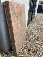 Gratis af te halen: 4 rode natuursteen platen 60x90cm, Huis en Inrichting, Ophalen, Gebruikt