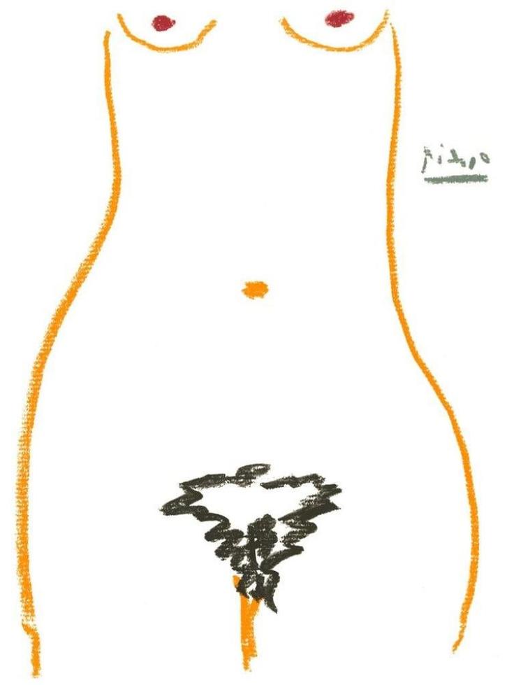 Picasso (1881)Kleur Lithografie "Gompositie Cela" Ges Gen, Antiek en Kunst, Kunst | Litho's en Zeefdrukken, Ophalen of Verzenden