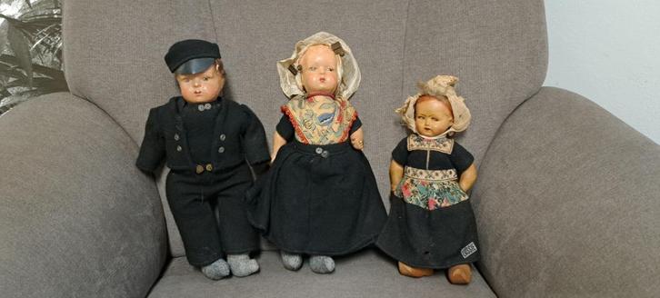 te koop 3 antieke poppen 35 cm hoog, Verzamelen, Poppen, Zo goed als nieuw, Pop, Levensecht of Reborn, Ophalen of Verzenden