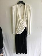 Zwart-witte vintage draperie jurk (36/S), Kleding | Dames, Gedragen, Knielengte, Vintage, Ophalen of Verzenden
