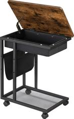 Bijzettafel - Sidetable - Nachtkastje-50x35x60cm-Bruın Zwart, Huis en Inrichting, Tafels | Sidetables, 50 tot 100 cm, Nieuw, Ophalen of Verzenden