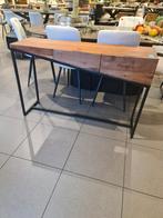 Nieuwe industriële sidetable acaciahout 120x77x35cm €95, Huis en Inrichting, Ophalen, ., Nieuw, .