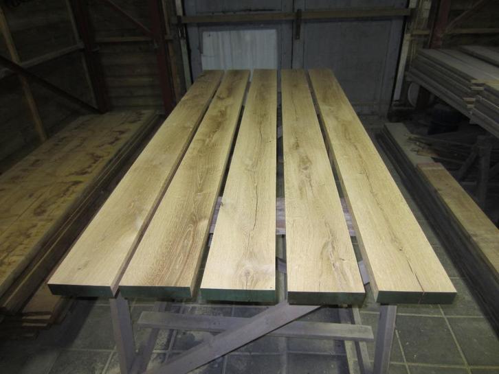 Eiken balken te koop., Doe-het-zelf en Verbouw, Hout en Planken, Nieuw, Plank, Eiken, 250 tot 300 cm, 25 tot 50 mm, Ophalen