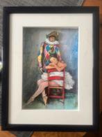 Schilderij Harlekijn met Balerina in 3D papier! Heel apart!, Ophalen