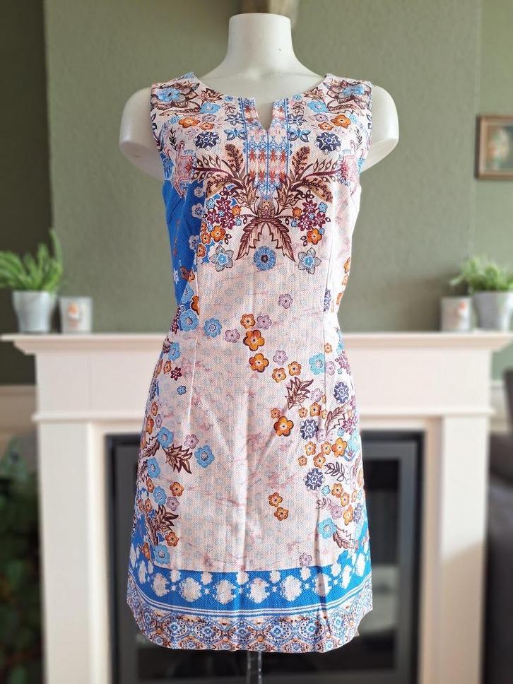 Caroline Biss roze blauwe pencil dress jurk 38 M gratis verz, Kleding | Dames, Jurken, Zo goed als nieuw, Maat 38/40 (M), Blauw