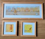 3 stuks ingelijste prenten van Sam Toft, Minder dan 50 cm, Ophalen of Verzenden, Zo goed als nieuw, Schilderij