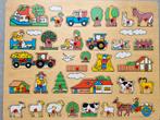Houten Boerderij Puzzel - 45x35cm, Ophalen, 2 tot 4 jaar, Gebruikt, Meer dan 50 stukjes