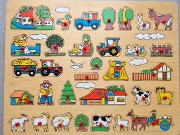 Houten Boerderij Puzzel - 45x35cm beschikbaar voor biedingen