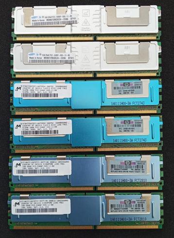 Set DDR2 PC-5300  ECC 667Mhz server geheugen 5GB totaal beschikbaar voor biedingen