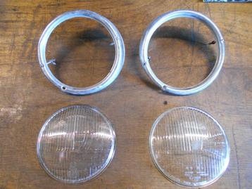 2x Hella Koplampglazen + Chroom Ringen VW Kever beschikbaar voor biedingen