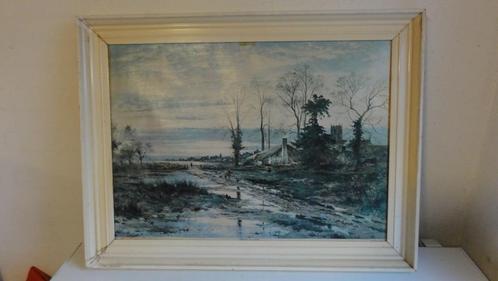 Schilderij February Fill Dyke door B.W. Leader 1881, Antiek en Kunst, Kunst | Schilderijen | Klassiek, Ophalen of Verzenden
