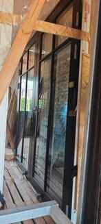 Nieuwe staal look aluminium/hout dubbele tuindeuren triple g, Ophalen, Nieuw, Aluminium