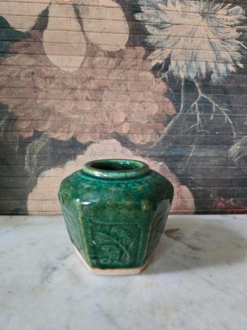 Groen gemberpotje, Antiek en Kunst, Antiek | Keramiek en Aardewerk, Ophalen of Verzenden