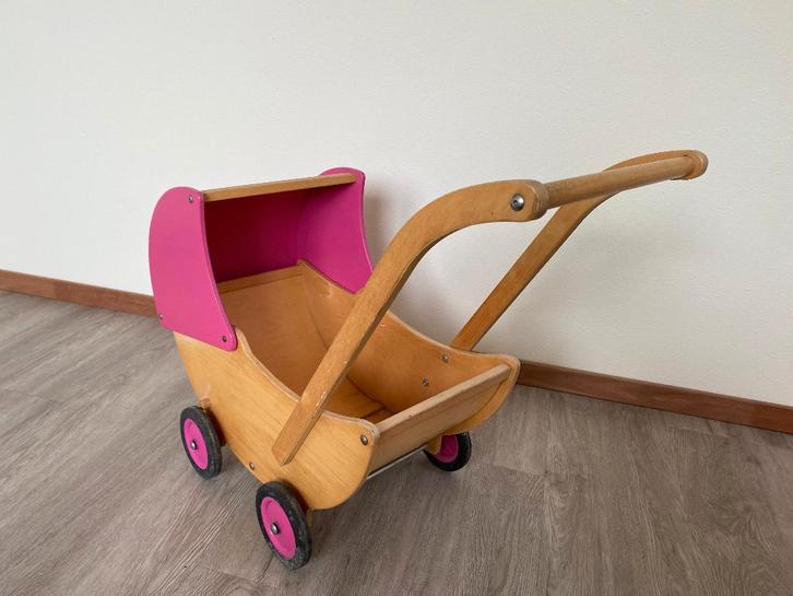 Van Dijk houten poppenwagen, Kinderen en Baby's, Speelgoed | Houten speelgoed, Gebruikt, Duw- of Trekspeelgoed, Ophalen