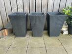 3 antraciet plantenbakken, Tuin en Terras, Bloembakken en Plantenbakken, Ophalen, Kunststof, Gebruikt, Minder dan 60 cm