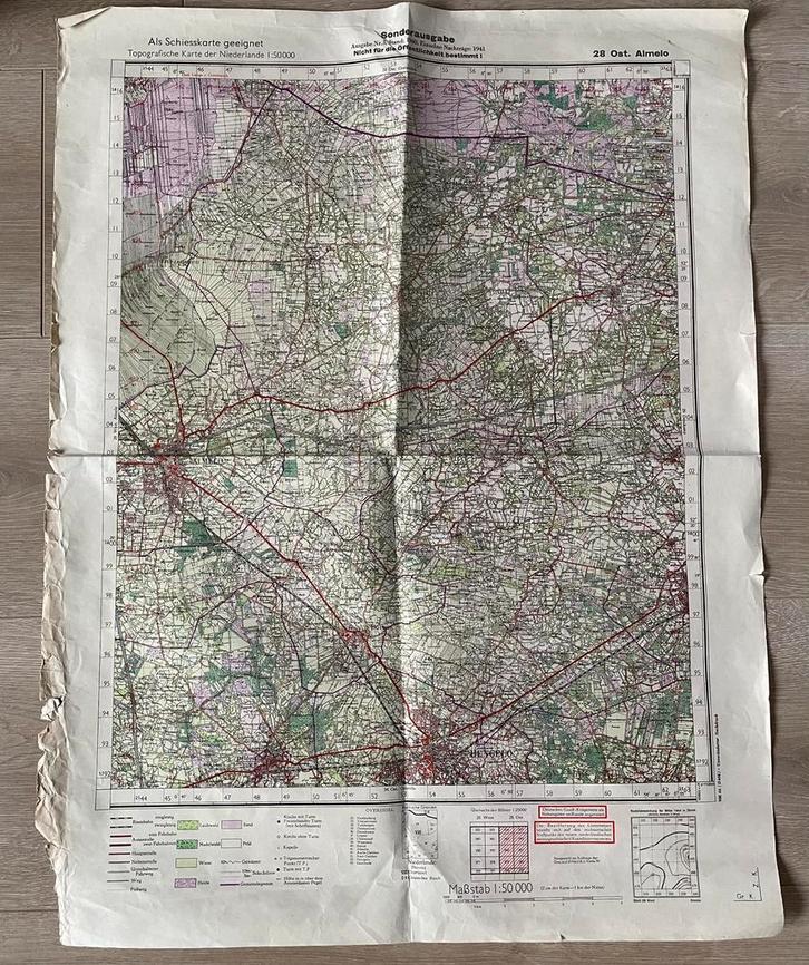 Duitse stafkaart 28 ost. Almelo 1941, Verzamelen, Militaria | Tweede Wereldoorlog, Nederland, Ophalen of Verzenden