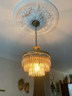brocante hanglamp, Huis en Inrichting, Lampen | Kroonluchters, Ophalen, Gebruikt, Glas