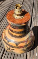 Antieke keramische tafellamp met bamboe kap, Antiek en Kunst, Antiek | Lampen, Ophalen of Verzenden