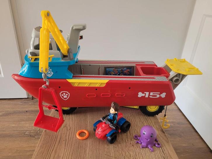 Paw Patrol Sea Patroller + Voertuigen & Figuren, Kinderen en Baby's, Speelgoed | Overig, Gebruikt, Jongen of Meisje, Ophalen