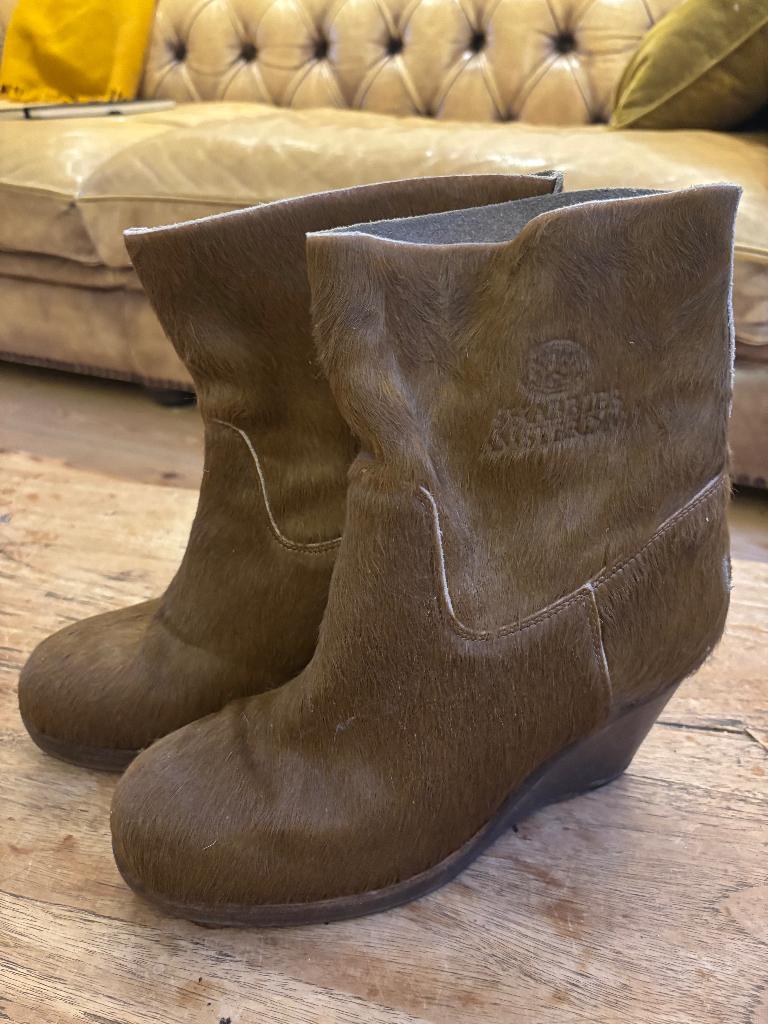 Hele coole laarzen van Shabbies Amsterdam, Lage of Enkellaarzen, Ophalen of Verzenden, Zo goed als nieuw, Bruin