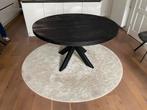 Zwarte ronde eettafel, Huis en Inrichting, Tafels | Eettafels, Gebruikt, 100 tot 150 cm, Ophalen of Verzenden, Vier personen