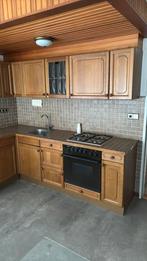 Eiken  keuken met koelkast en boiler, Huis en Inrichting, Keuken | Complete keukens, Ophalen, Gebruikt, Bruin, Hoekkeuken
