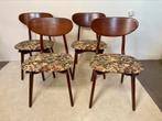 Set van 4 Louis van Teeffelen eetkamerstoelen, Huis en Inrichting, Stoelen, Ophalen, Zo goed als nieuw, Bruin