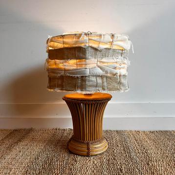 Mid Century Bamboe rotan Italiaans design lampvoet vintage beschikbaar voor biedingen