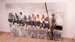 Mooi canvas Hoogwerkers New York 1 x 1,5 meter, Ophalen of Verzenden, 125 cm of meer, Schilderij, 75 cm of meer