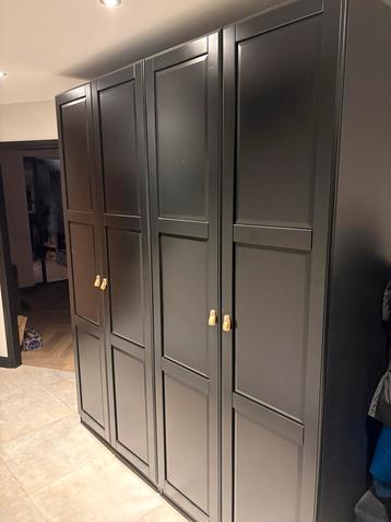 IKEA Kastdeuren 4x Zwart - 229x50cm beschikbaar voor biedingen