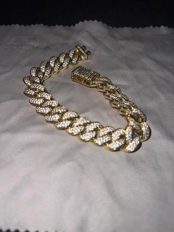 Iced Out Gouden Armband 12mm beschikbaar voor biedingen