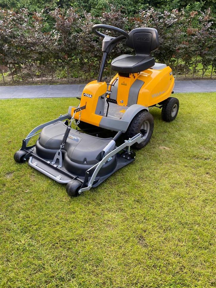 Stiga villa hst 12 frontmaaier te koop! Nieuw maaidek!, Tuin en Terras, Zitmaaiers, Zo goed als nieuw, Minder dan 90 cm, Elektrische starter
