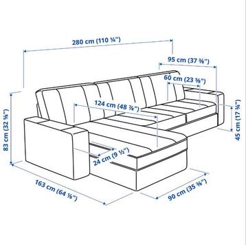 IKEA KIVIK 3-zitsbank met chaise longue - afbeelding 4