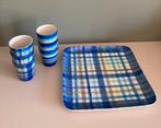 Servies van and Solids bekers en serveerbord blauw tinten, Ophalen, Zo goed als nieuw, Overige stijlen, Kop(pen) en/of Schotel(s)